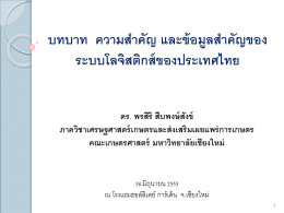 บทบาทความสำคัญ - สำนักส่งเสริมและจัดการสินค้าเกษตร