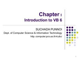 Visual Basic 6 Introduction to VB 6