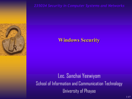 Lec.09 Windows Security