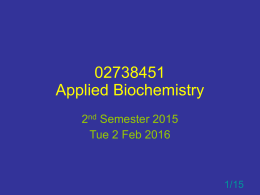 PowerPoint Food Biochemistry II Tu 2 Feb 2016