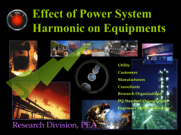 Effect of Power System Harmonic on Equipments 8 July 2557