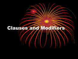 Clauses and Modifiers