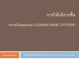 โดเมนเนม (Domain Name) - ภาควิชาคณิตศาสตร์และคอมพิวเตอร์