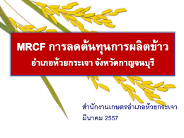 ระบบส่งเสริมการเกษตร มิติใหม่ (MRCF )