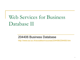 Web Services for Business Database II