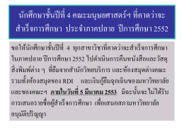 นักศึกษาชั้นปีที่ 4 คณะมนุษยศาสตร์ฯ ที่คาดว่าจะสำเร็จการศึกษา ประจำภาค