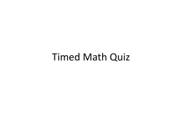 Timed Math Quiz