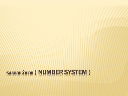 ระบบเลขจำนวน ( Number System )