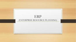 ERP (ENTERPRISE RESOURCE PLANNING)