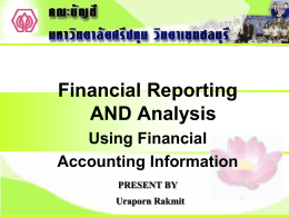 Uraporn Rakmit Financial Reporting AND Analysis Using Financial
