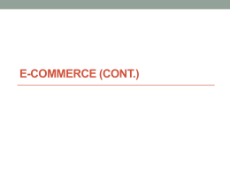 E-Commerce (Cont.)