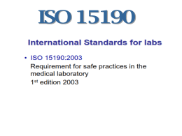 เอกสารประกอบการบรรยาย ISO 15190 อ.พัชรี