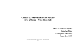 Chapter 10 International Criminal Law (Use of Force
