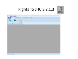 Rights To JHCIS 2.1.3
