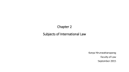 Chapter 2 Subjects of International Law