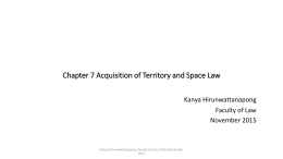 Chapter 7 Acquisition of Territory and Space Law