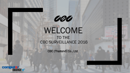 Welcome to the CBC Surveillance 2015