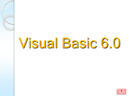 Visual Basic 6.0 หน่วยการเรียนรู้ที่ 2