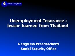 The Unemployment Insurance (UI) scheme in Thailand
