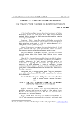 Tam Metin - Atatürk Üniversitesi Türkiyat Araştırmaları enstitüsü