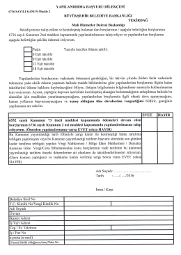 Yapılandırma Başvuru Dilekçesi