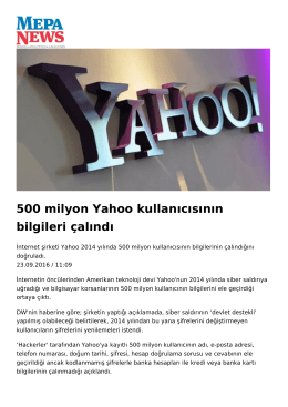 500 milyon Yahoo kullanıcısının bilgileri çalındı