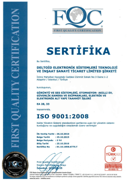 İSO Belgesi - Deltoid Teknoloji