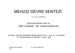 Devre Sentezi Ders Notları, Dr. Cihan Kuzu.