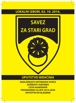 uputstvo za glasanje - kandidati za općinsko vijeće stari grad sarajevo