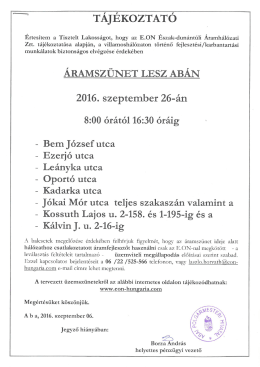 &aacute;ramsz&uuml;net &ndash; 2016. szeptember 26.