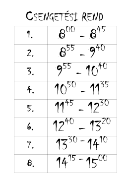 Microsoft Word - Csengetési rend
