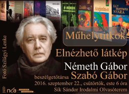 Műhelytitkok - Beszélgetés Németh Gábor íróval