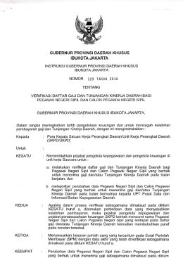Instruksi Gubernur Provinsi DKI Jakarta Nomor 129 Tahun 2016