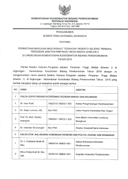 ÿþJSMN (1) - Kementerian Koordinator Bidang Perekonomian