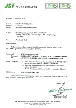 Daftar Calon Karyawan PT JST Indonesia (Rekrutmen PPK