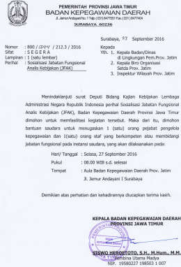 badan kepegawaian daer/ah - (BKD) Provinsi Jawa Timur