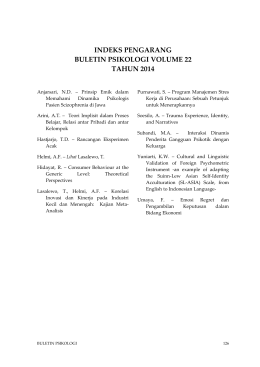 indeks pengarang buletin psikologi volume 22 tahun 2014