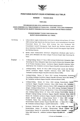 perbup-no-1-tahun-2016 - BPK RI Perwakilan Provinsi Sumatera