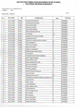 Page 1 DAFTAR KODE PEMBAYARAN MAHASISWA KEBRI