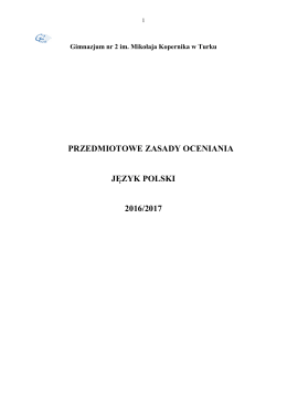 Przedmiotowe Zasady Oceniania z języka polskiego / Format PDF