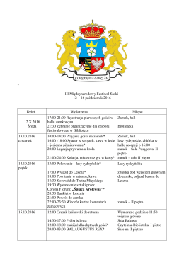 III Międzynarodowy Festiwal Saski, 12