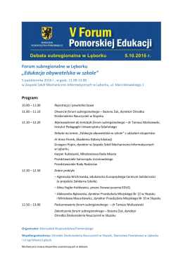 Forum subregionalne w Lęborku „Edukacja obywatelska w szkole”