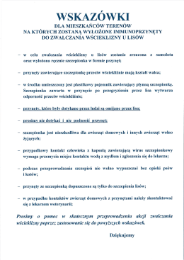 Wskazówki dla mieszkańców terenów na których zostaną wyłożone