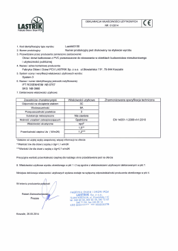 Page 1 NZ DEKLARACJA WŁAŚCIWOŚCI UŻYTKOWYCH C 6