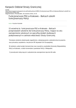 Generuj PDF z tej stronie - Karpacki Oddział Straży Granicznej