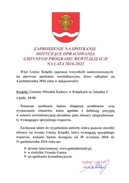 Page 1 ZAPROSZENIE NA SPOTKANIE DOTYCZĄCE