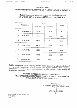 Harmonogram - Borne Sulinowo
