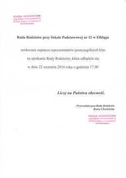 pismo - Szkoła Podstawowa Nr.12 w Elblągu