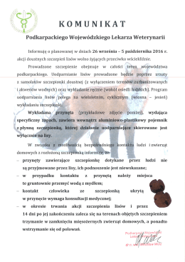 Page 1 Informuję o planowanej w dniach 26 września – 5