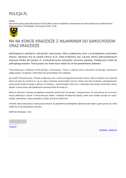 policja.pl ma na koncie kradzieże z włamaniem do samochodów